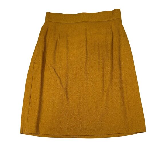 Paniz New York Womens Mustard Wool High Waist Pencil Skirt Size 4 USA Made - Picture 1 of 4
